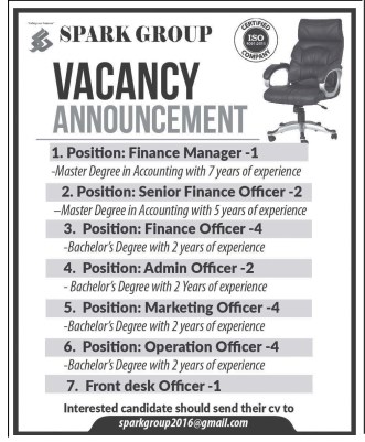 Finance Manager Admin Officer And Front Desk Officer At N A